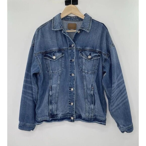 American Eagle Jacket‎ Women’s Denim Blue Pockets Jean Jacket Sz Sm Normcore - Picture 1 of 12